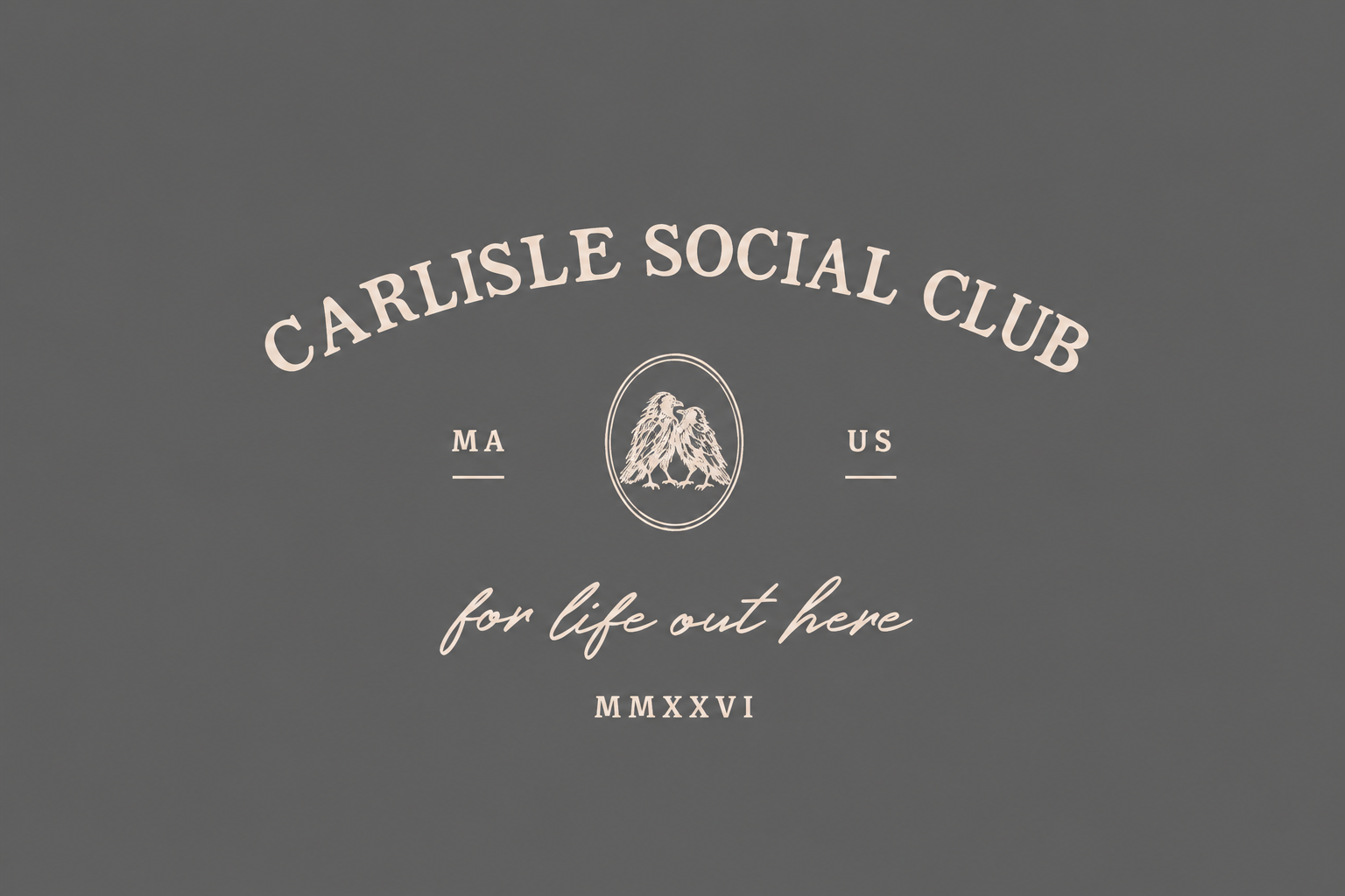 Carlisle Social Club crow crest. For life out here.