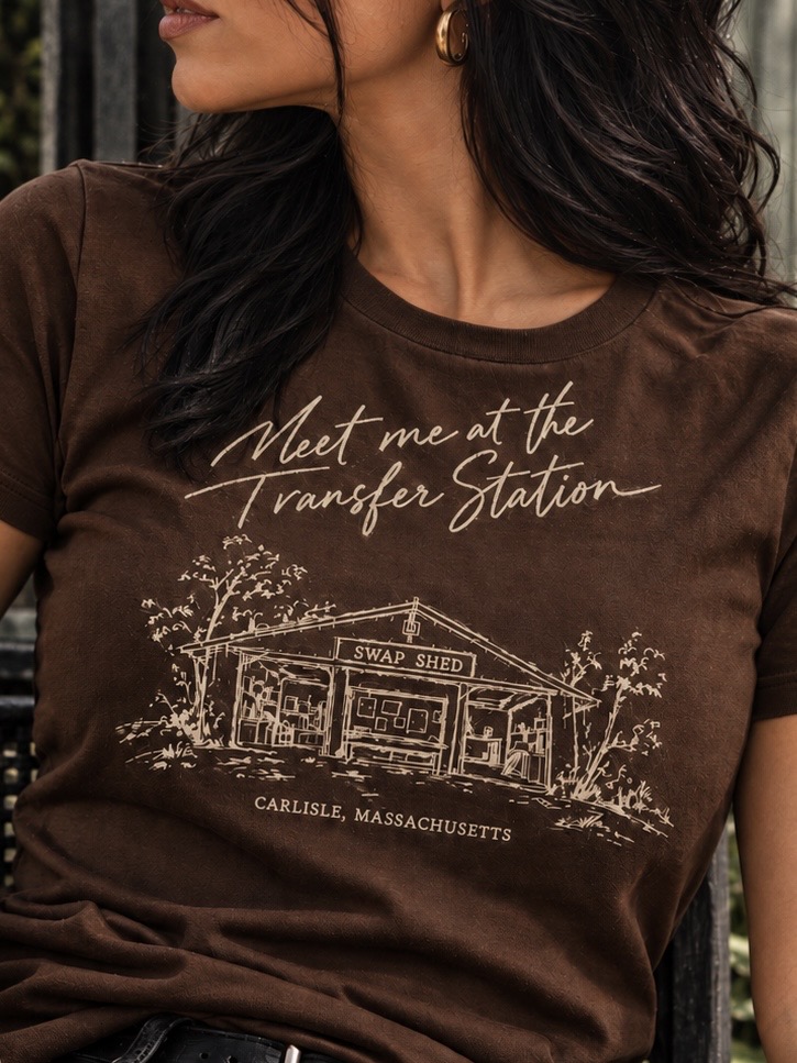 Vintage Brown tee with Meet me at the Transfer Station artwork
